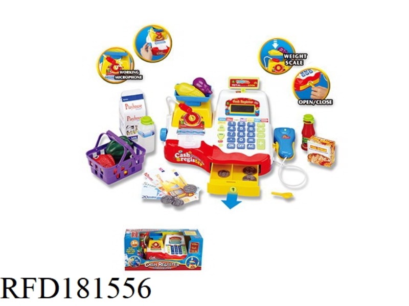 CALCULATE CASH REGISTER WITH SOUND LIGHT AND MICROPHONE