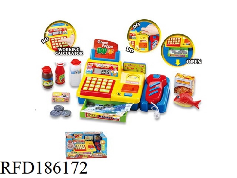 CALCULATE CASH REGISTER WITH LIGHT AND SOUND