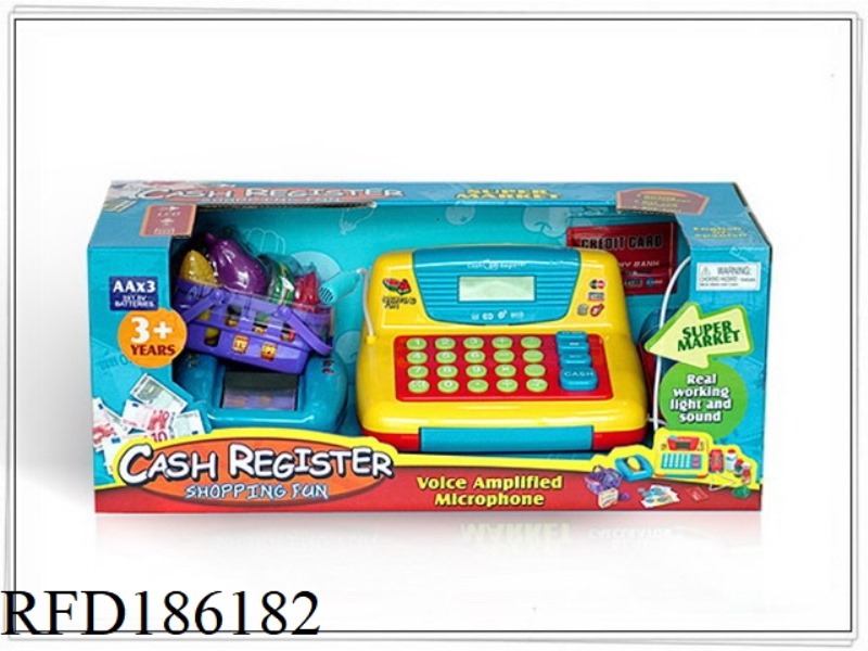 CALCULATE CASH REGISTER WITH LIGHT VOICE AND MICROPHONE