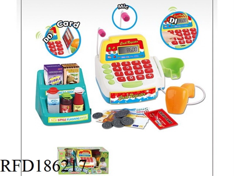 CALCULATE CASH REGISTER WITH LIGHT SOUND AND MICROPHONE