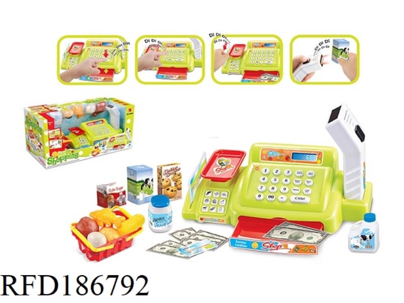 SHOPPING CASH REGISTER  SET WITH THE SCANNER