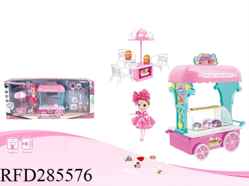 PLAY HOUSE LOLLIPOP CART WITH LIGHT AND MUSIC+DOLL