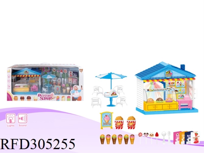 PLAY HOUSE ICE CREAM SHOP WITH LIGHT AND MUSIC