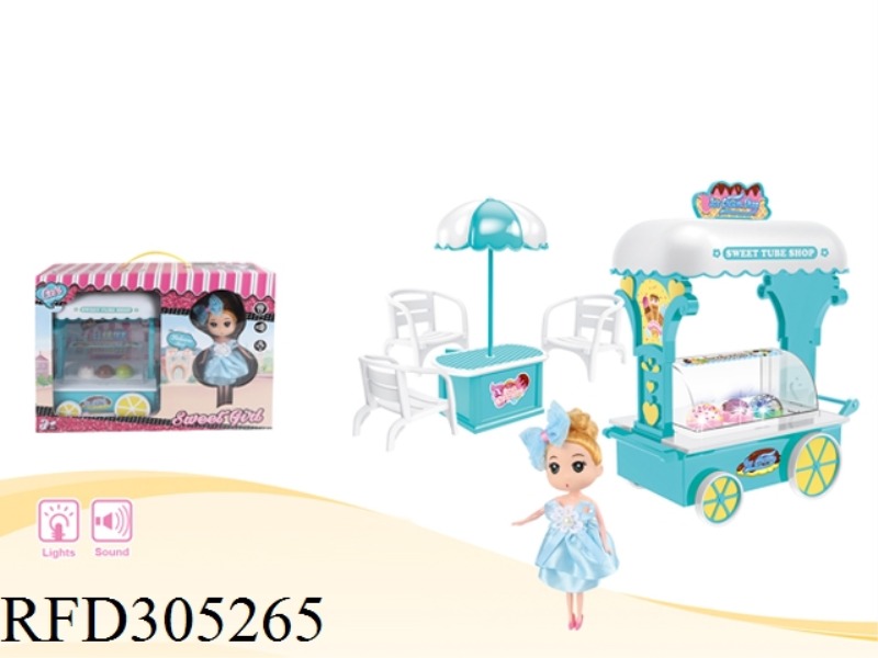 PLAY HOUSE CART WITH LIGHT AND MUSIC+DOLL