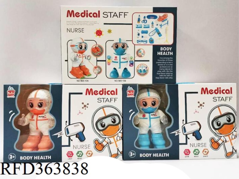 EPIDEMIC PREVENTION MEDICAL CARE ELECTRIC ROBOT + MEDICAL KIT WITH LIGHT AND MUSIC (TWO-COLOR MIXED)
