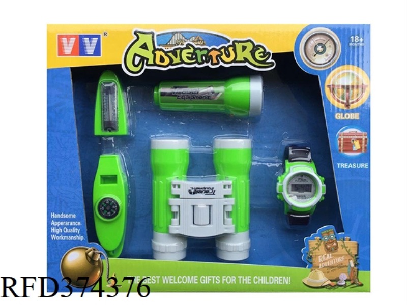 TELESCOPE * FLASHLIGHT * WHISTLE / COMPASS * WATCH