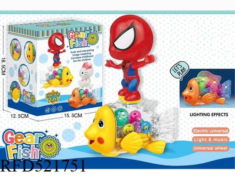ELECTRIC GEAR CLOWNFISH + SPIDER MAN (WITH MUSIC + LIGHT) 2 COLOR MIX