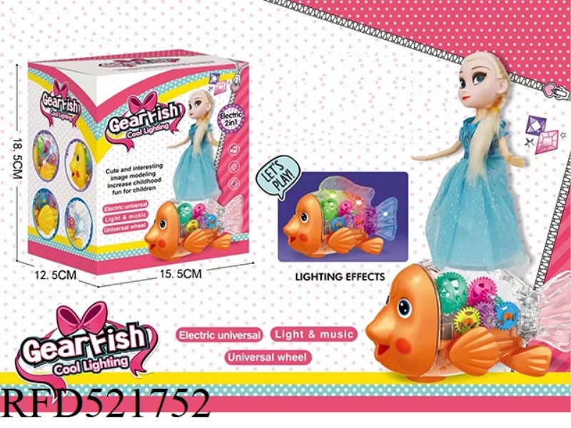 ELECTRIC GEAR CLOWNFISH + ICE PRINCESS (WITH MUSIC + LIGHTING) 2 COLOR MIX