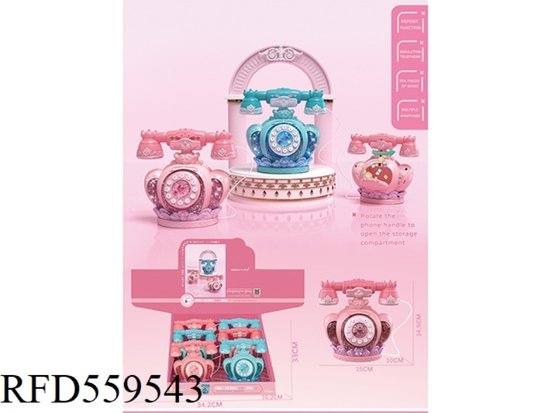 PRINCESS DREAM TELEPHONE (2 COLOR MIXED) DISPLAY BOX (6PCS)