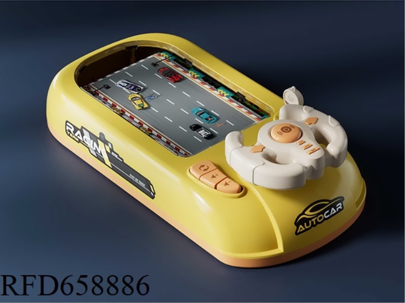 RACING ADVENTURE (YELLOW) STEERING WHEEL RACING CHALLENGE GAME CONSOLE DESKTOP GAME