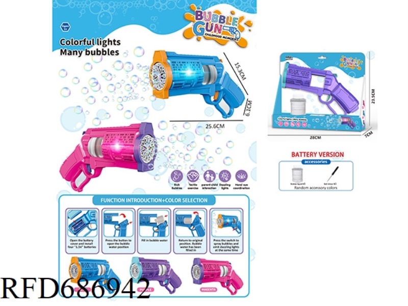 REVOLVER ELECTRIC BUBBLE MACHINE DOES NOT PACK ELECTRICITY