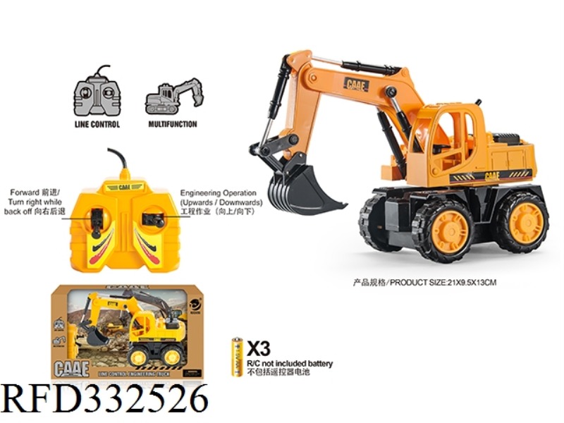 WIRE CONTROLLED FOUR-CHANNEL CRAWLER HYDRAULIC EXCAVATION SIMULATION ENGINEERING VEHICLE 1:36