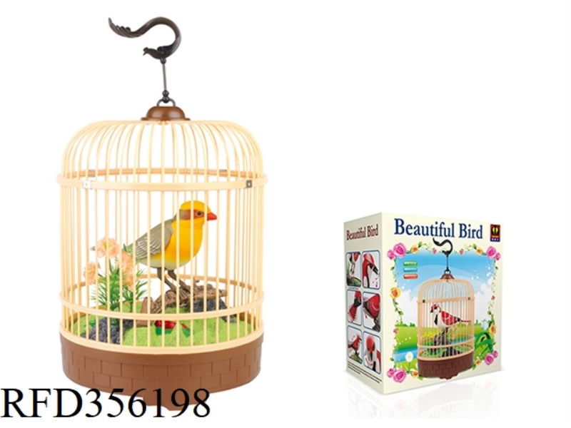 SIMULATION RECORDING ROUND CAGE (YELLOW) SINGLE BIRD