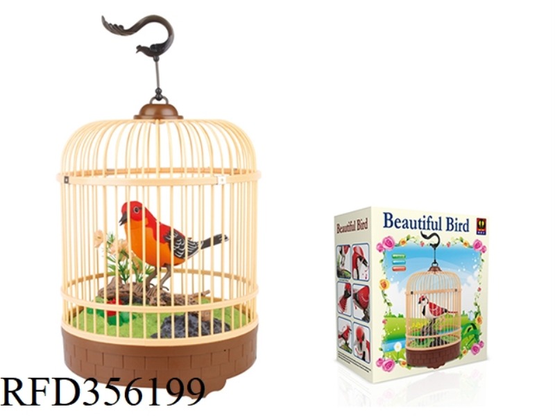 SIMULATION RECORDING ROUND CAGE (RED) SINGLE BIRD