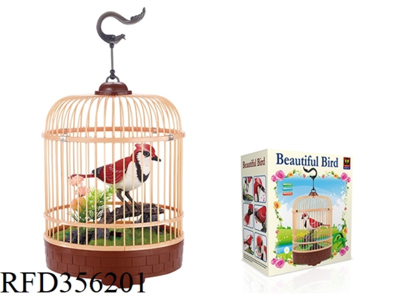 SIMULATION RECORDING ROUND CAGE (RED) SINGLE BIRD