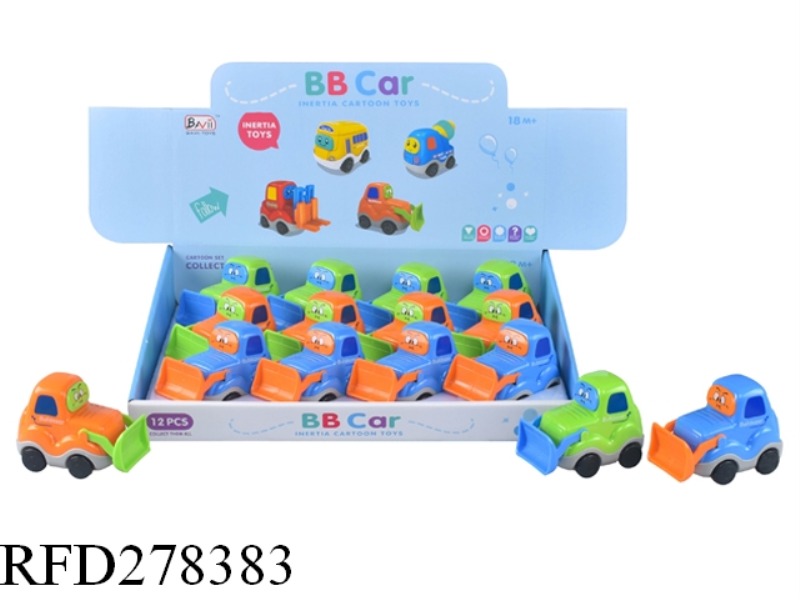 CARTOON FRICTION BULLDOZER 12PCS