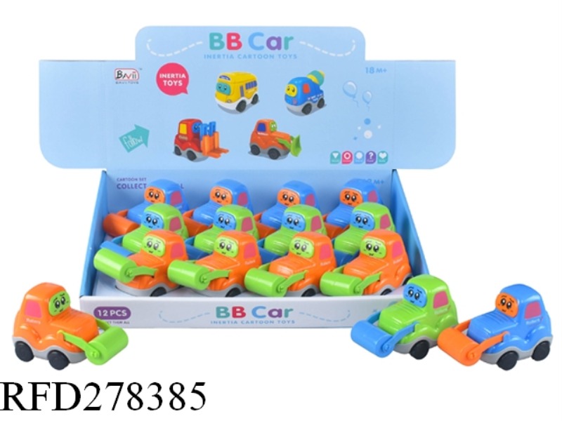 CARTOON FRICTION ROAD ROLLER 12PCS