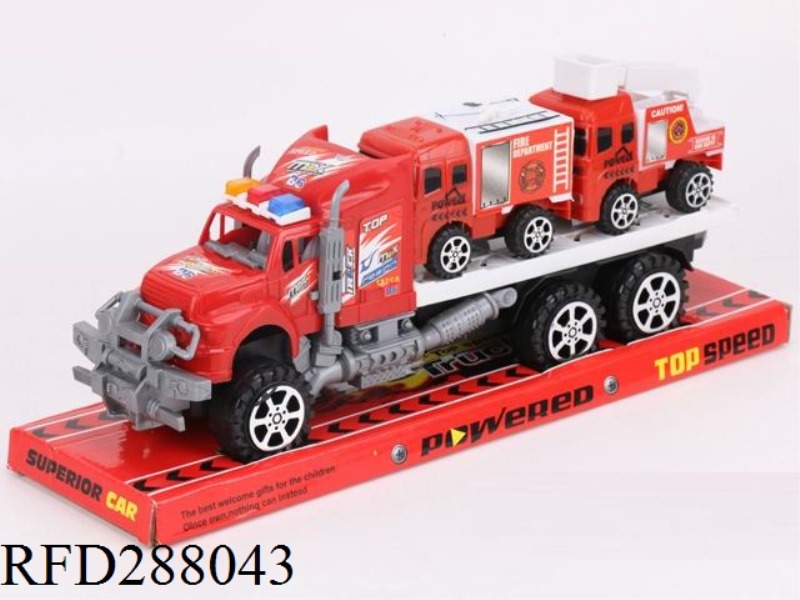FRICTION CAR WITH FIRE ENGINE 2PCS