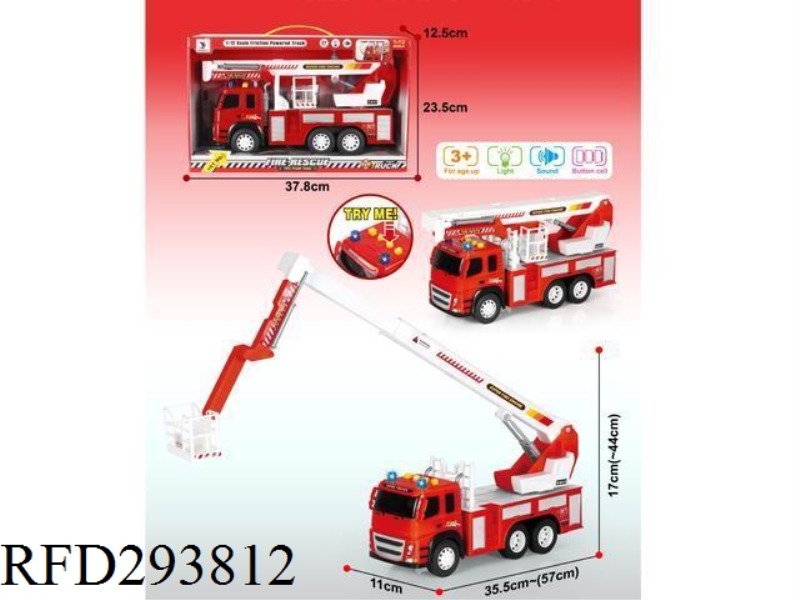 FRICTION FIRE RESCUE CAR WITH IC LIGHT 4 KEYS 7 TONE