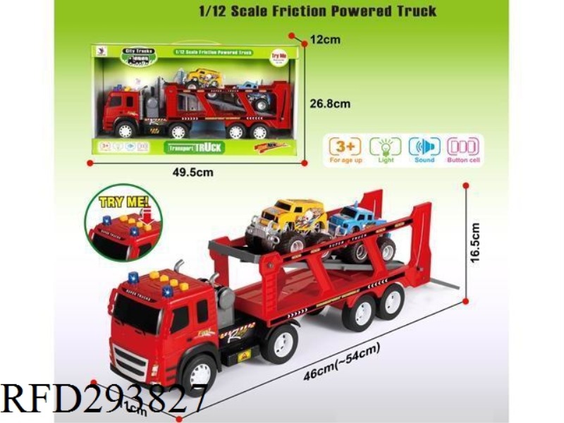 FRICTION TWIN-BED TRUCK TOW 2 CROSS-COUNTRY WITH IC LIGHTS AND SOUNDS