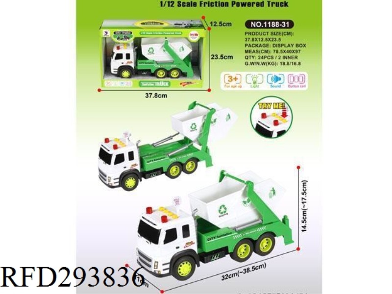 FRICTION SANITATION CAR WITH LIGHT SOUND