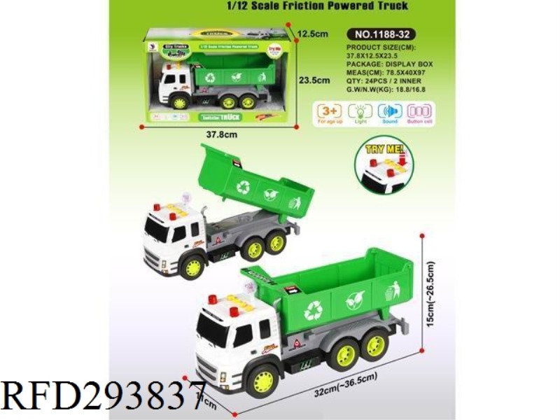 FRICTION SANITATION CAR WITH LIGHT SOUND