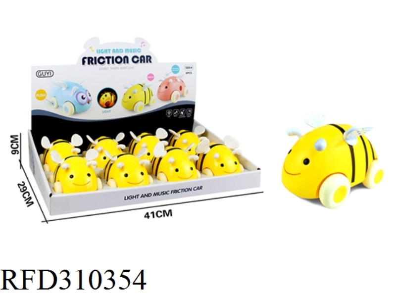 FRICTION CAR WITH LIGHT AND MUSIC-BEE 8PCS