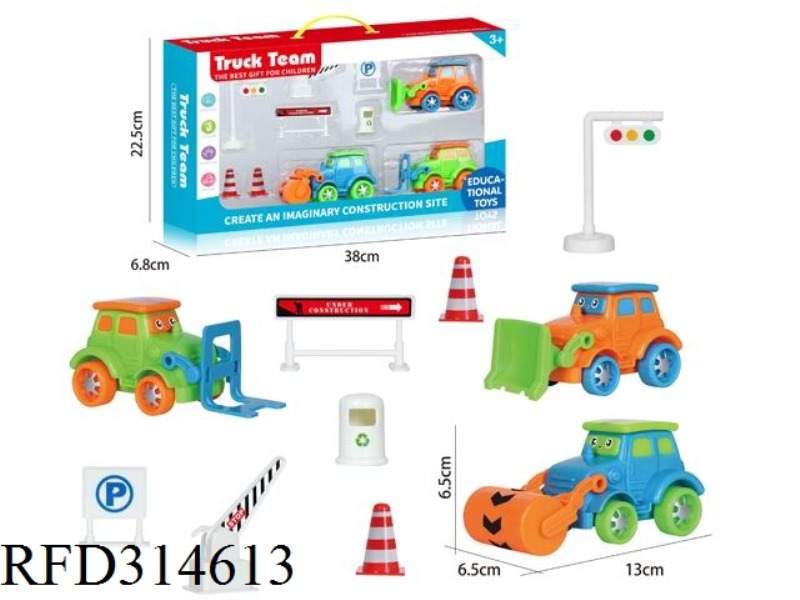 FRICTION TRUCK WITH 7PCS SIGN