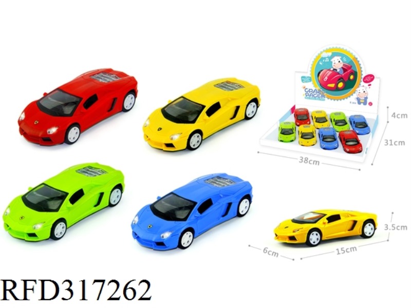 FRICTION CAR WITH LIGHT MUSIC 8PCS