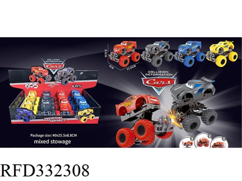 INERTIAL BOUNCING CARTOON CAR CAR 8PCS