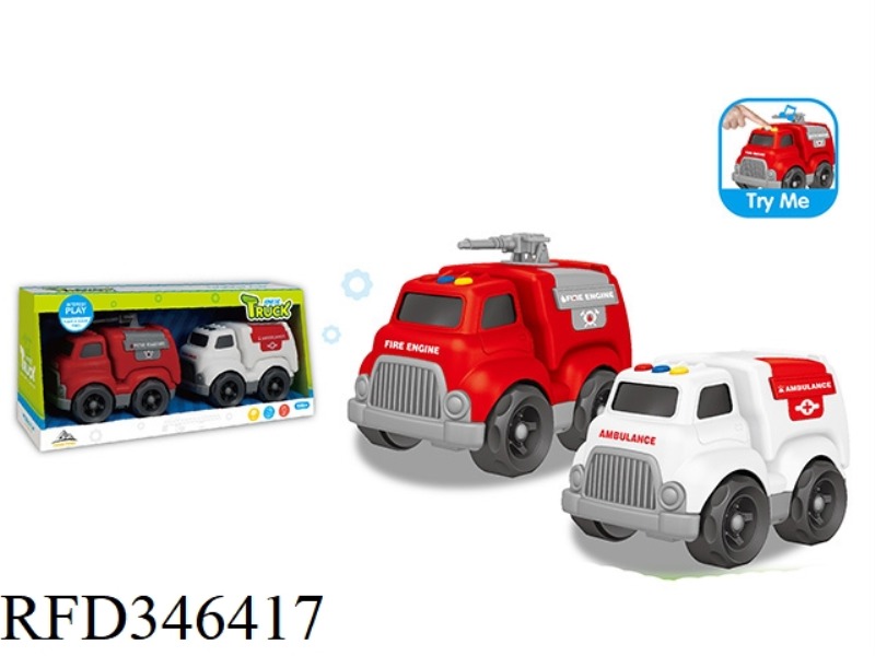 CARTOON ENGINEERING TRUCK (2 PACKS-LIGHT AND MUSIC)