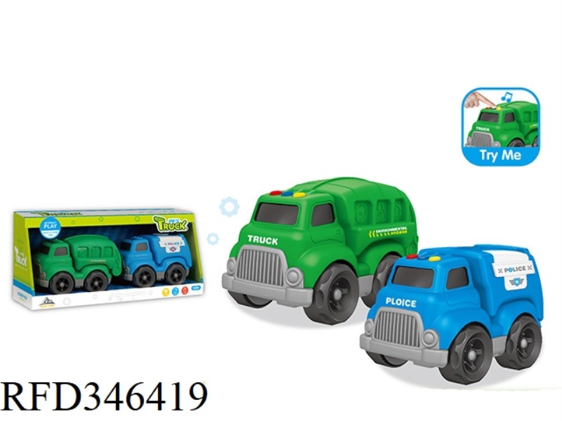 CARTOON ENGINEERING TRUCK (2 PACKS-LIGHT AND MUSIC)