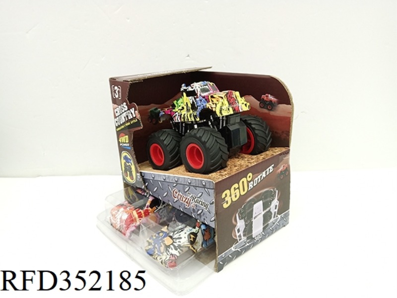 FOUR-DRIVE GRAFFITI INERTIAL ROTARY TRACTOR OFF-ROAD VEHICLE (1 CAR WITH 2 SHELLS, JEEP + PICKUP)