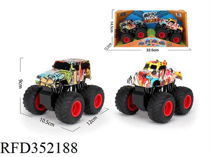 FOUR-DRIVE GRAFFITI INERTIAL ROTATING OFF-ROAD VEHICLE TRACTOR + JEEP 2