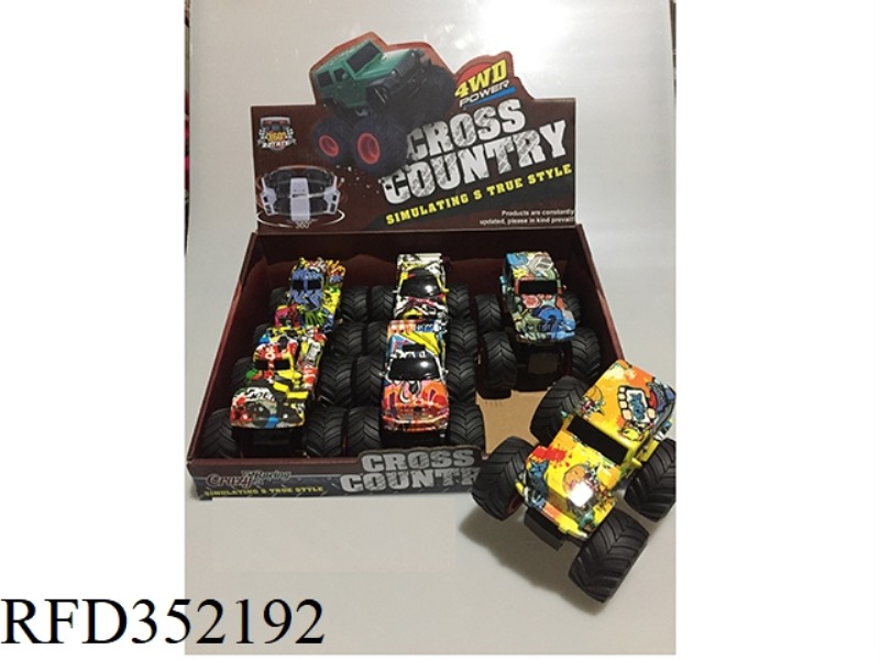 6 FOUR-DRIVE GRAFFITI INERTIAL ROTARY OFF-ROAD VEHICLES (PICKUP + JEEP + TRACTOR)/6PCS