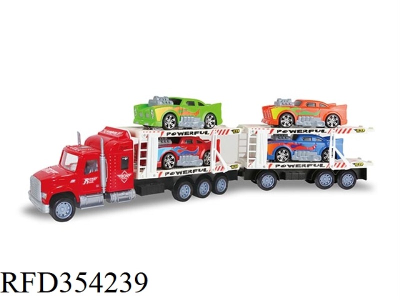 INERTIAL DOUBLE-LAYER TRACTOR WITH 2 SECTIONS (CARRYING 4 AMERICAN SPORTS CARS)