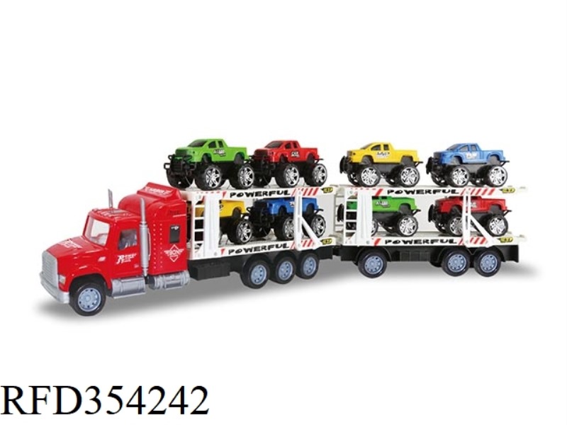 INERTIAL DOUBLE-DECK TRACTOR WITH 2 SECTIONS (CARRYING 8 PICKUPS)