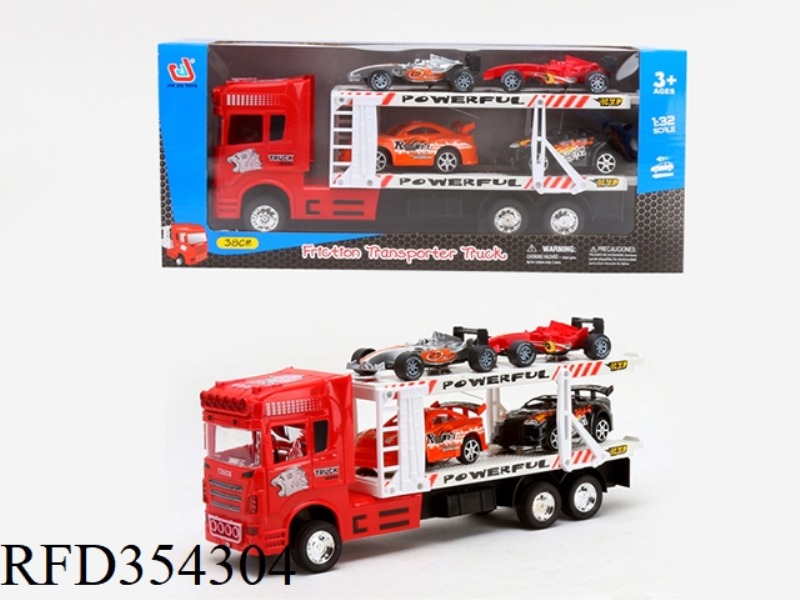 INERTIAL DOUBLE-DECKER TRACTOR (CARRYING 2 F1 AND 2 RACING CARS)