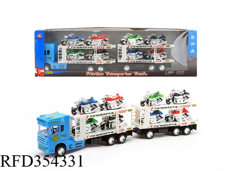 INERTIAL DOUBLE-DECK TRACTOR 2 SECTIONS (CARRYING 8 HARLEYS)