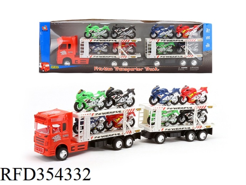 INERTIAL DOUBLE-LAYER TRACTOR WITH 2 SECTIONS (CARRYING 8 MOTORCYCLES)