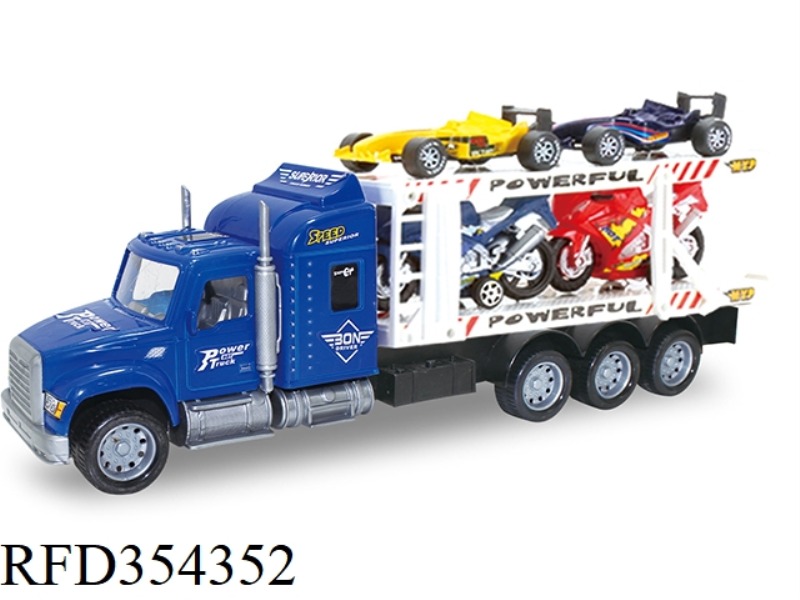 INERTIAL DOUBLE-DECK TRACTOR (CARRYING 2 MOTORCYCLES AND 2 F1)