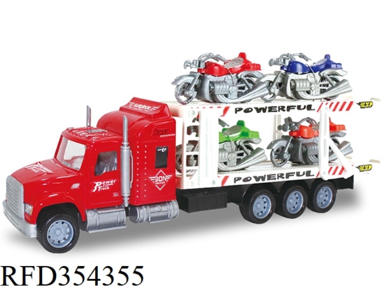 INERTIAL DOUBLE-DECKER TRACTOR (CARRYING 4 HARLEYS)