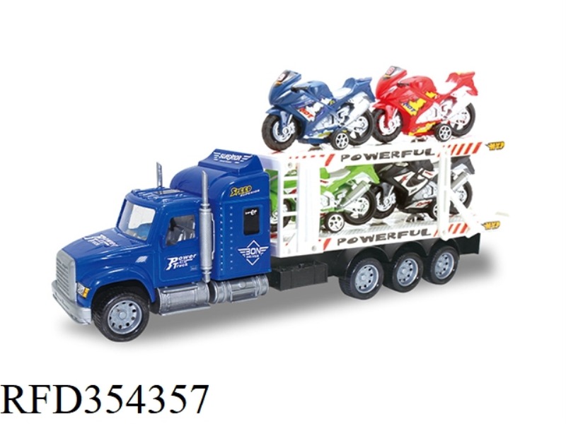 INERTIAL DOUBLE-DECK TRACTOR (CARRYING 4 MOTORCYCLES)