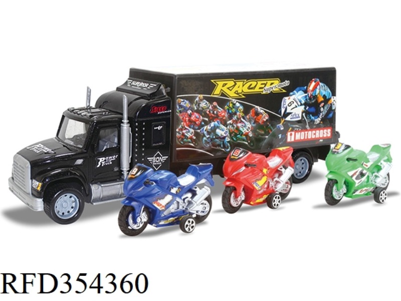 INERTIAL CONTAINER TRUCK (MOTORIZED STANDARD + 3 MOTORCYCLES)