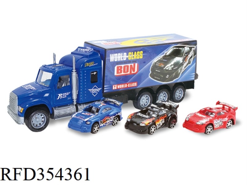 INERTIAL CONTAINER TRUCK (RACING STANDARD + 3 RACING CARS)