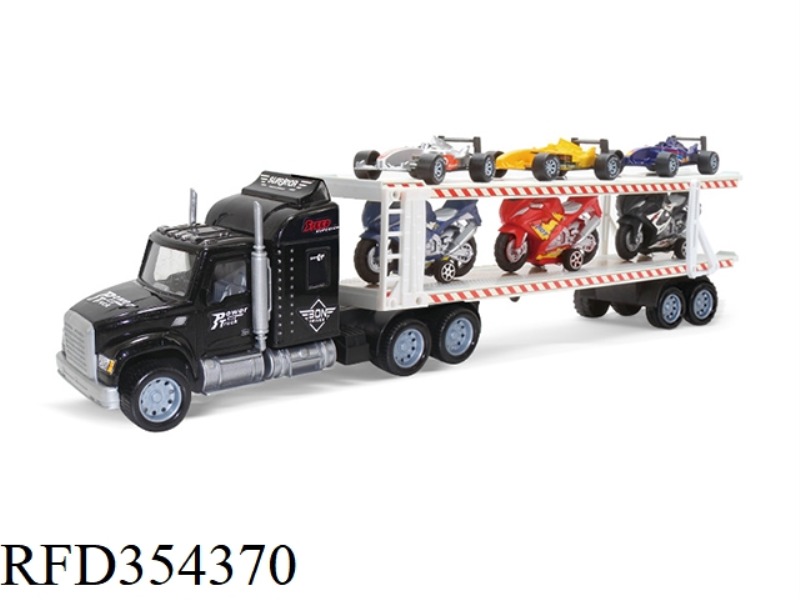 INERTIAL DOUBLE-DECKER TRACTOR (CARRYING 3 MOTORCYCLES AND 3 F1)