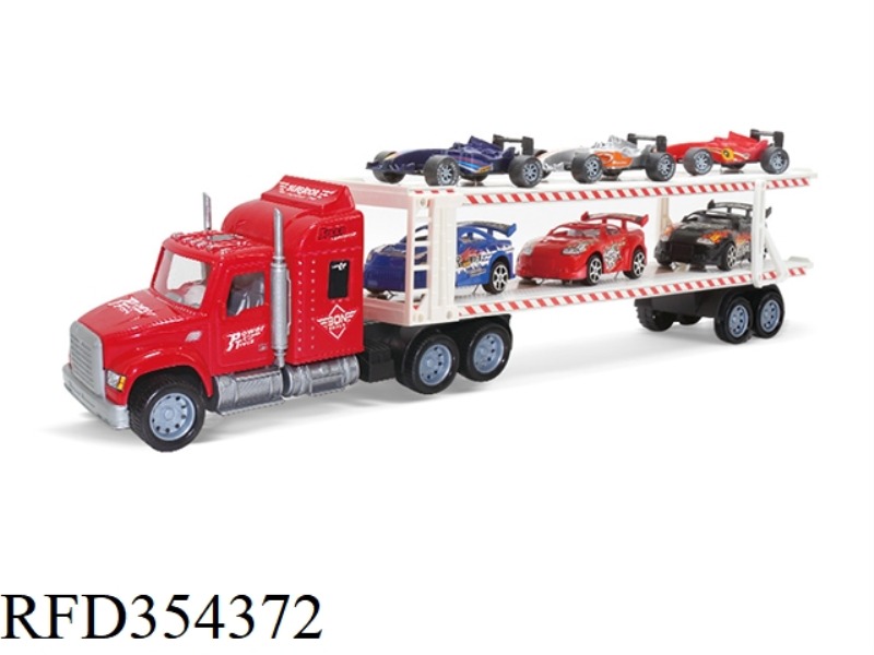 INERTIAL DOUBLE-DECKER TRACTOR (CARRYING 3 RACING CARS AND 3 F1)