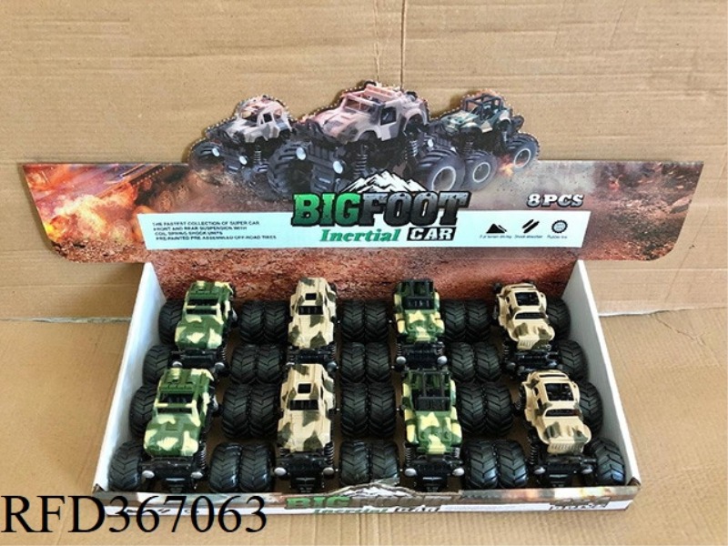 CAMOUFLAGE DUAL INERTIA STUNT CAR/8PCS