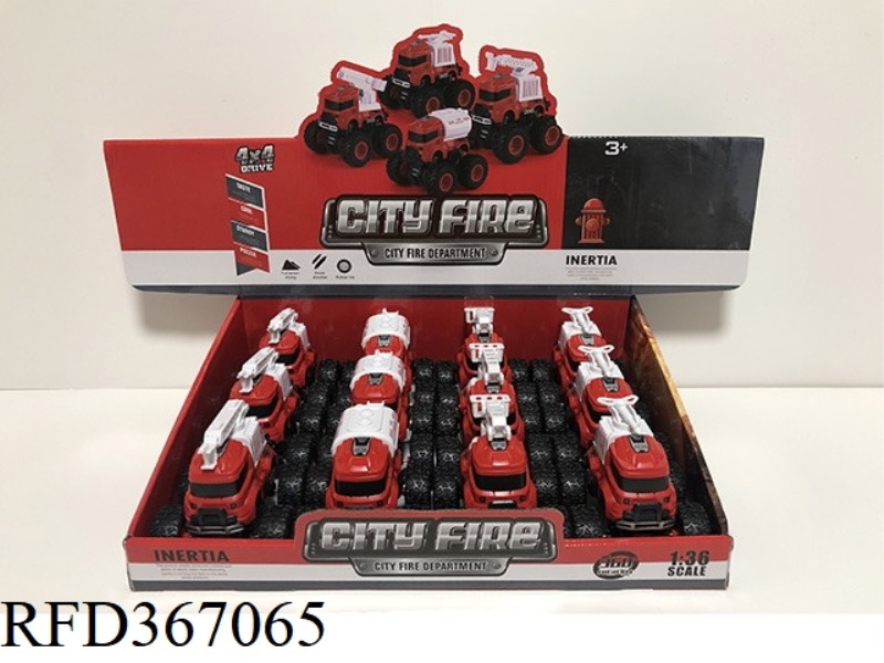 DOUBLE INERTIA STUNT FIRE TRUCK/12PCS