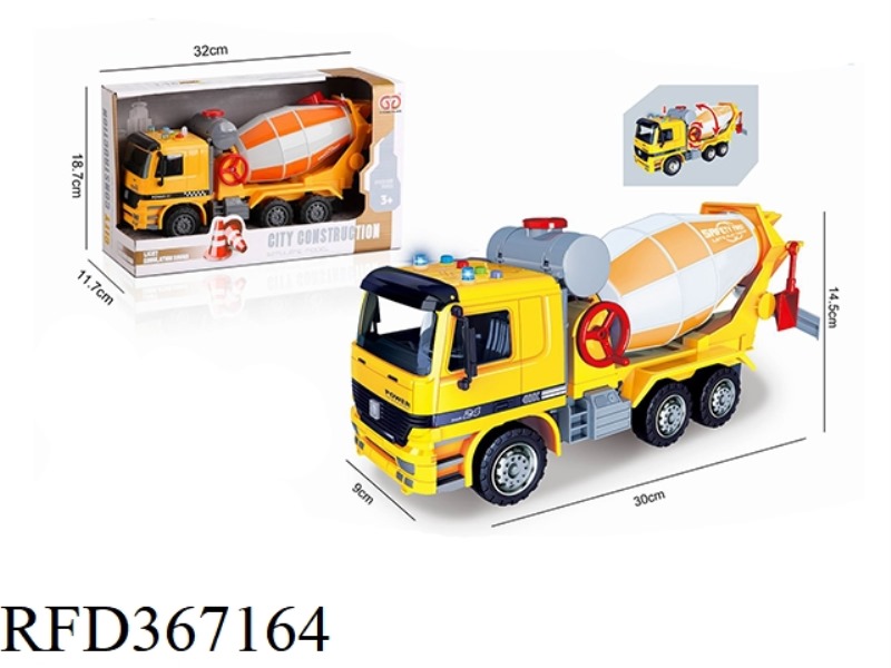 1:16 INERTIAL ACOUSTO-OPTIC CEMENT TRUCK (4 KEYS)